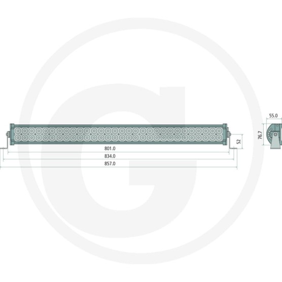 Lampa robocza led prostokątna 60LED 180W 16200 lumen     857 x 90 x 55  9-32V 7070010198
