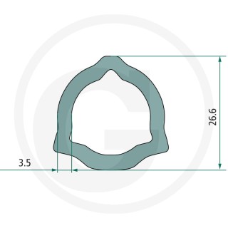 Rura profilowana trójkąt 26,6x3,5mm długość 1.5m