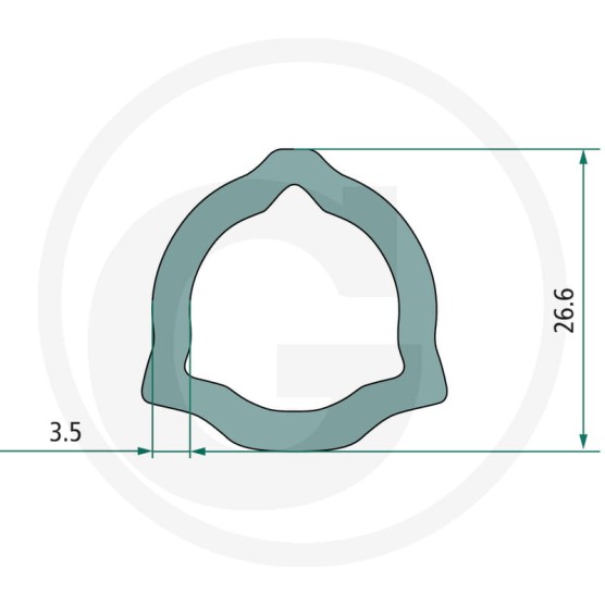 Rura profilowana trójkąt 26,6x3,5mm długość 1.5m