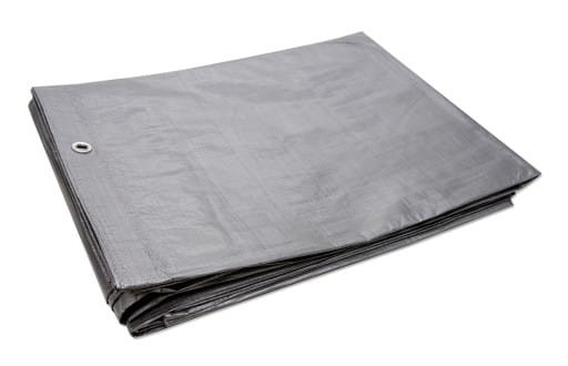 Plandeka szara 6x8 wzmocniona 110g/m2 Teger