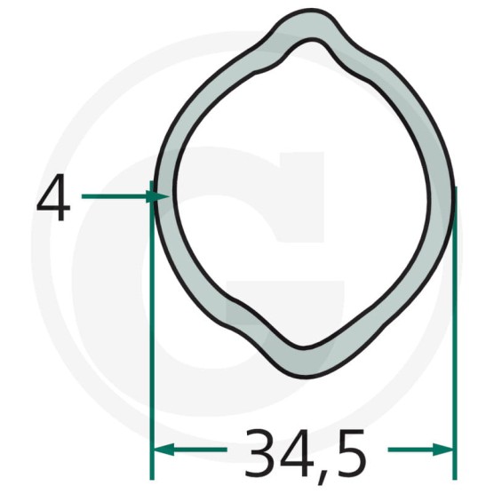 Rura cytryna wew 34.5x40/4mm dł 100cm 679397720344