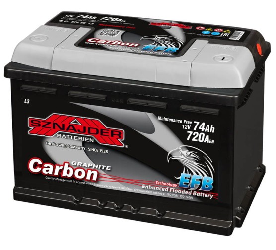 Akumulator 12V 75Ah 720A Sznajder CARBON276/175/175mm