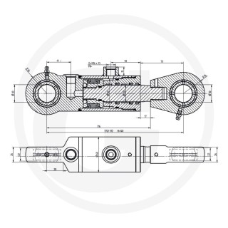 Siłownik hydrauliczny dwustronny ucho FI-30 zakres 370-510mm 679CJ2F5028140