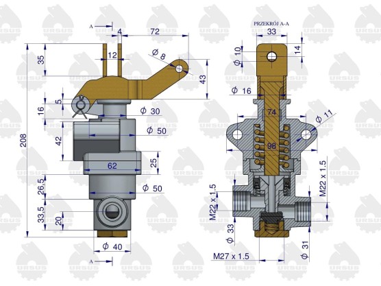 Zawór hamulcowy C-360/ZETOR  Oryginał Ursus 50568050 956828