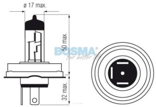 Żarówka H-4 12V 60/55W PT45T
