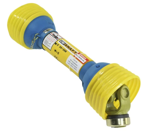 Wał przegubowo teleskopowy 690Nm 610-990mm, krzyżak 32x76, widłak zewnętrzny z pierścieniem szybkiego montażu unishaft cytryna