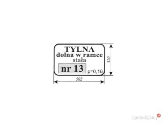 Szyba nr 13 tył dół ramka Zetor 7011