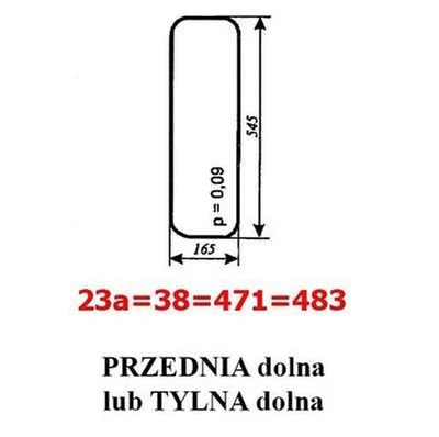 Szyba nr 23A PRZEDNIA/TYLNA C-360