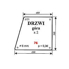 Szyba nr 76 drzwi góra MF-255 4512