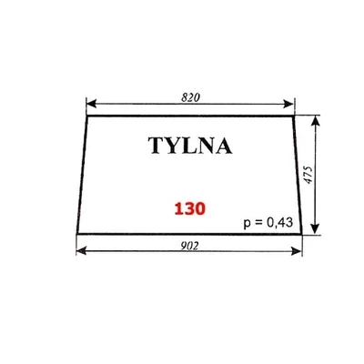 Szyba nr 130 kabina czeska N.TYP