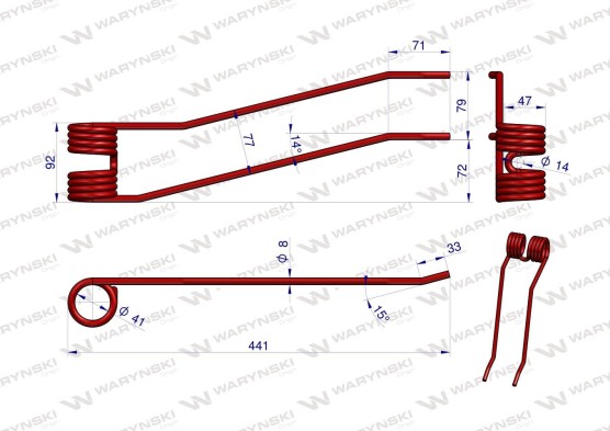 Palec zgrabiarka prawy zastosowanie ts 7 fella stoll Waryński W-490046