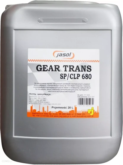 Olej przekładniowy gear trans jasol SP/CLP 680 20l