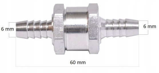 Zawór zwrotny paliwa przewody 6mm  archimedes ZZP6A