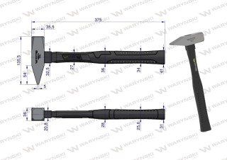 Młotek ślusarski 1000g Waryński