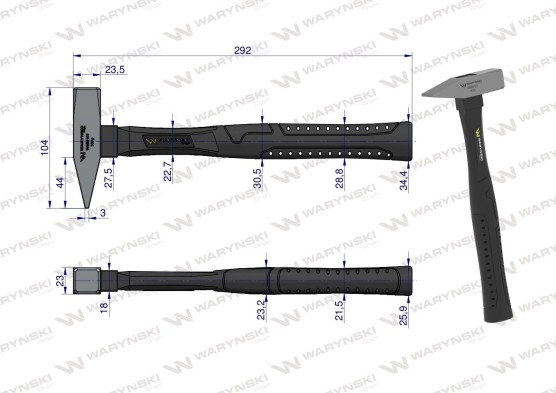 Młotek ślusarski 300g Waryński