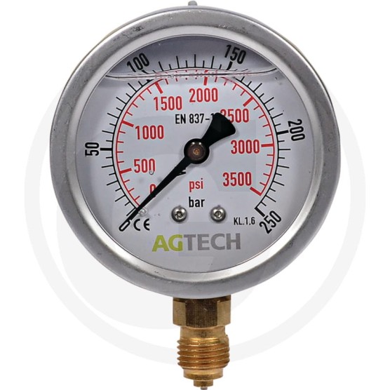 Manometr 63mm przyłącze G1/4 dolne 0-250bar 66785000407