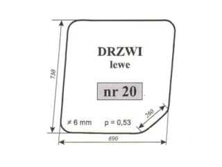 Szyba nr 20 drzwi lewe ostrówek