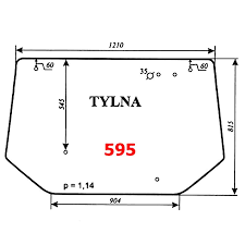 Szyba nr 595 tylna Zetor 10540