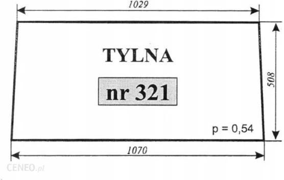 Szyba nr 321 tylna lubsko