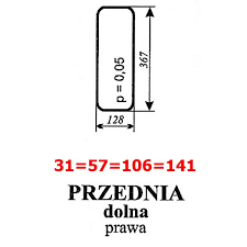 Szyba nr 31=57=106 Ursus C-360 przednia dolna prawa