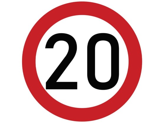 Naklejka laminowana limit prędkości 20 km/h