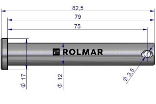 Sworzeń przetyczka osi płaskiej C-360 12H8x85/75 12x85