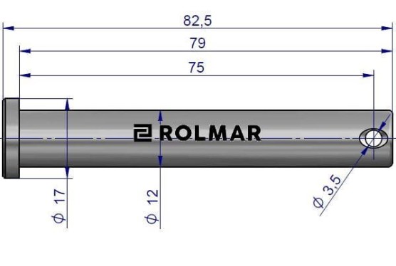Sworzeń przetyczka osi płaskiej C-360 12H8x85/75 12x85