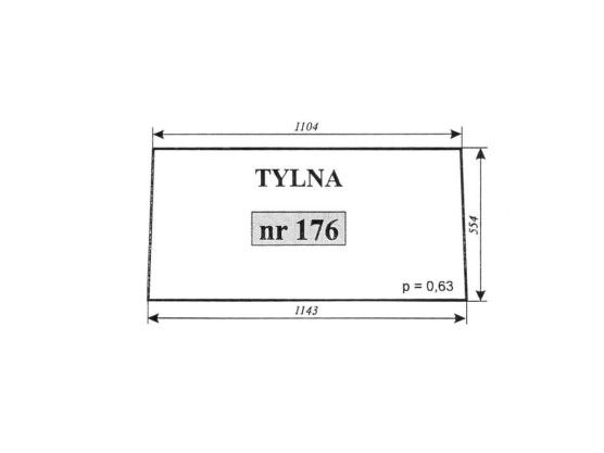 Szyba nr 176 tylna KAB.KOŹMIN