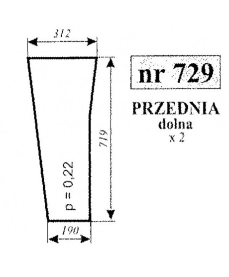 Szyba nr 729 przednia dolna Ursus