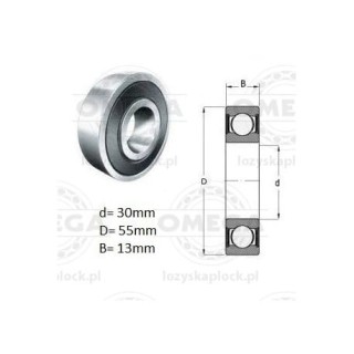 Łożysko 6006 2RS fag (30x55x13)