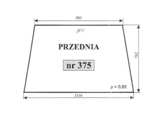 Szyba nr 375=382 przednia C-330 smolniki koja