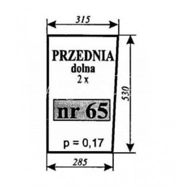 Szyba nr 65 przód dół Zetor