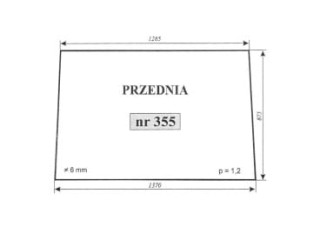 Szyba nr 355 przednia Zetor 7211