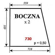 Szyba nr 730 boczna Ursus