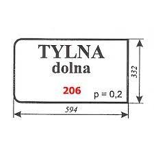 Szyba nr 206 tył dół Zetor