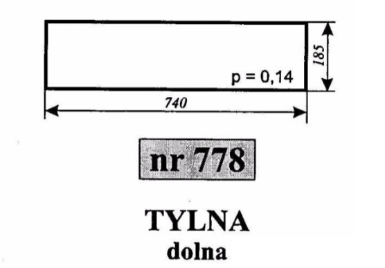 Szyba nr 778 tylna dolna C-360