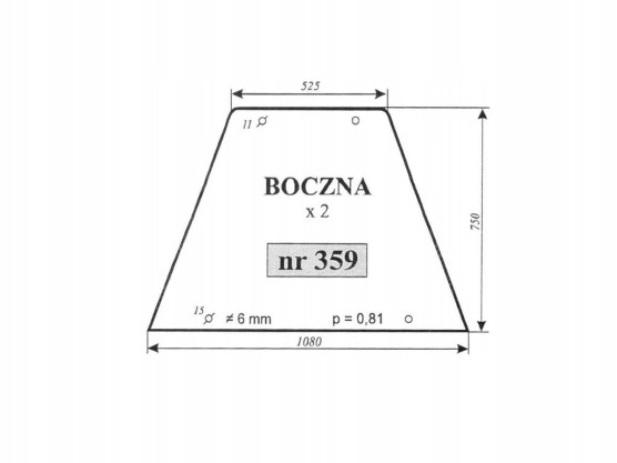 Szyba nr 359 boczna zetror
