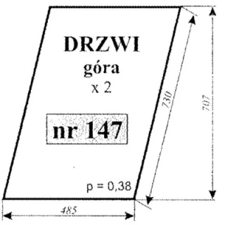 Szyba nr 147 drzwi C-360