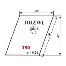 Szyba nr 190 drzwi góra Zetor 12111