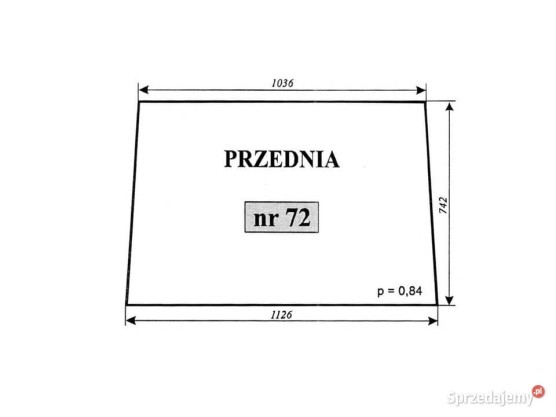 Szyba nr 72 mf przednia