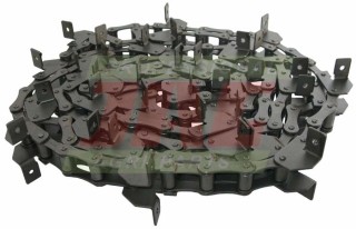 Łańcuch podajnika ziarnowego S52/SDJ2A.41 rollon solid skok łańcucha38.1 śr  rolki15.24 szer wew22.23 śr sworznia5.72 grubość płytki2.5 rozstaw otworów62  średnica otworu6.5