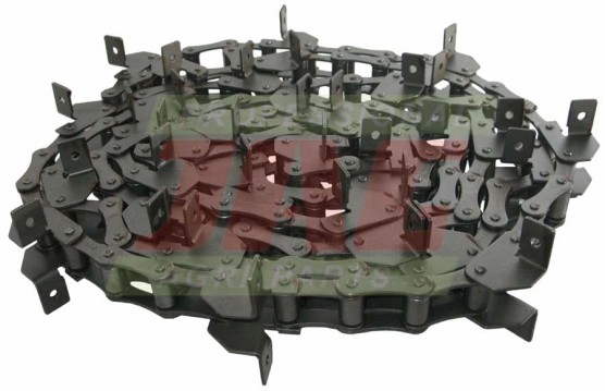 Łańcuch podajnika ziarnowego S52/SDJ2A.41 rollon solid skok łańcucha38.1 śr  rolki15.24 szer wew22.23 śr sworznia5.72 grubość płytki2.5 rozstaw otworów62  średnica otworu6.5