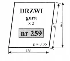 Szyba nr 259 drzwi góra C-330