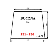 Szyba nr 251=256 boczna MF-255