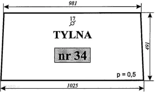 Szyba nr 34=123 tylna sokółka