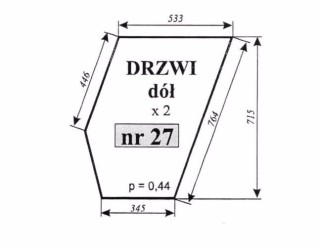 Szyba nr 27A dzrzwi dół C-385 S.T. kunów