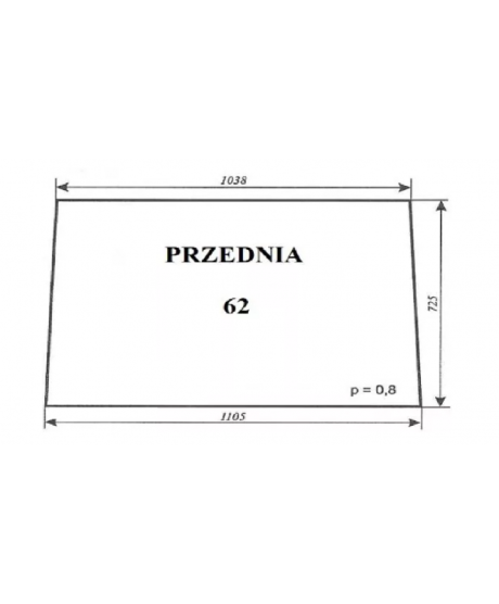 Szyba nr 62 przednia kabina czeska