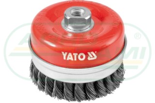 Szczotka czołowa z gwintem splot 100mm m14  YT4769