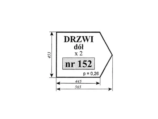Szyba nr 152 mf drzwi dolna