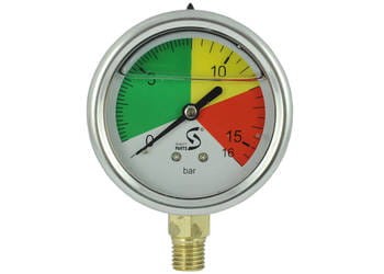 Manometr glicerynowy 0-16 bar, fi-80 mm; mocowanie dolne, gwint 1/4 cala; opryskiwacz; M-0110 produkt standard